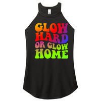 Glow Hard Or Glow Home colors  70s 80s Women's Perfect Tri Rocker Tank