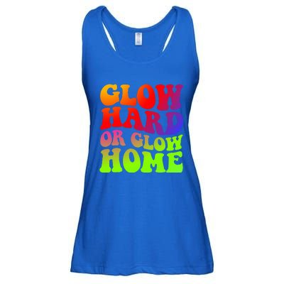 Glow Hard Or Glow Home 70s 80s Ladies Essential Flowy Tank