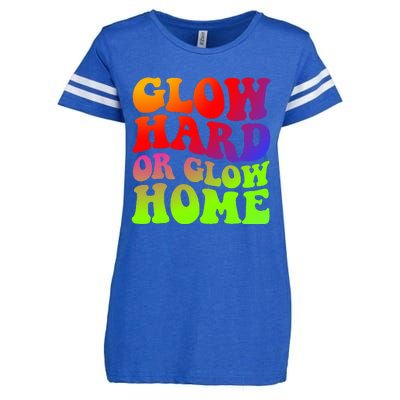 Glow Hard Or Glow Home 70s 80s Enza Ladies Jersey Football T-Shirt