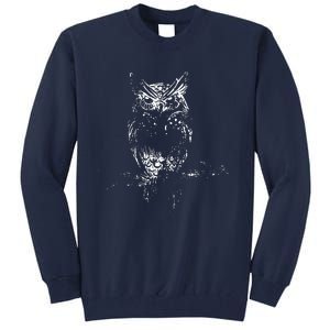 Great Horned Owl Distressed Design Tall Sweatshirt