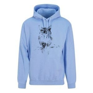 Great Horned Owl Distressed Design Unisex Surf Hoodie