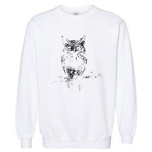 Great Horned Owl Distressed Design Garment-Dyed Sweatshirt