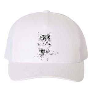 Great Horned Owl Distressed Design Yupoong Adult 5-Panel Trucker Hat