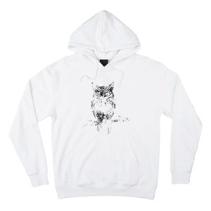 Great Horned Owl Distressed Design Hoodie