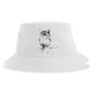 Great Horned Owl Distressed Design Sustainable Bucket Hat