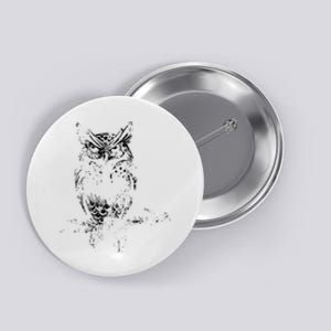 Great Horned Owl Distressed Design Button