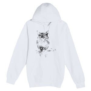 Great Horned Owl Distressed Design Premium Pullover Hoodie