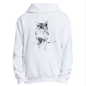 Great Horned Owl Distressed Design Urban Pullover Hoodie