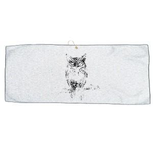 Great Horned Owl Distressed Design Large Microfiber Waffle Golf Towel