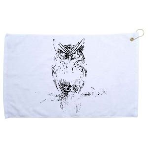 Great Horned Owl Distressed Design Grommeted Golf Towel