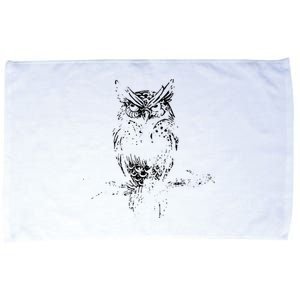 Great Horned Owl Distressed Design Microfiber Hand Towel