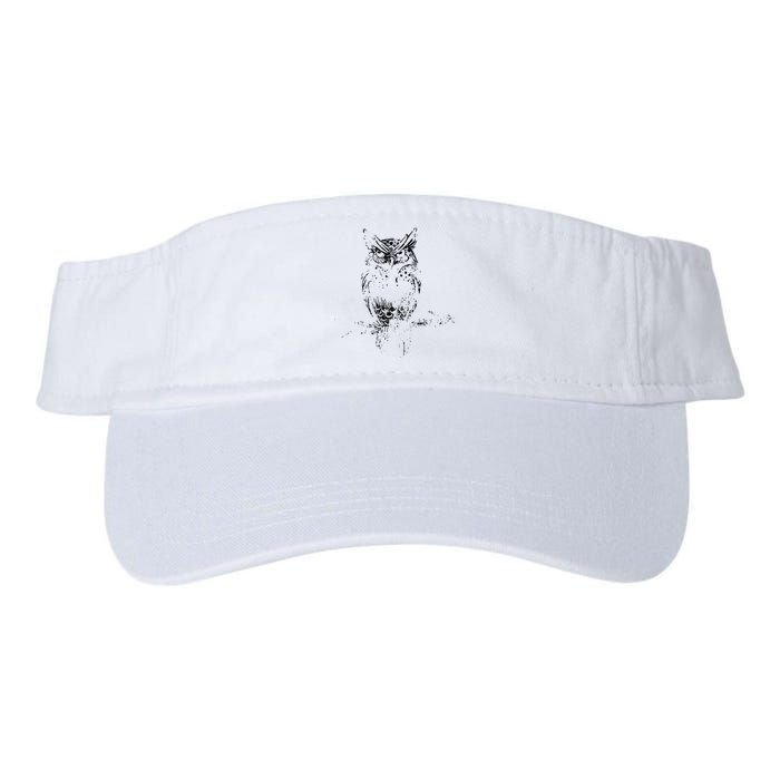 Great Horned Owl Distressed Design Valucap Bio-Washed Visor