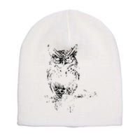 Great Horned Owl Distressed Design Short Acrylic Beanie