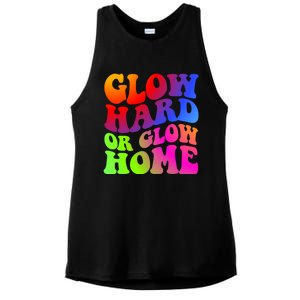 Glow Hard Or Glow Home Retro 70s 80s For Man Woman Ladies PosiCharge Tri-Blend Wicking Tank