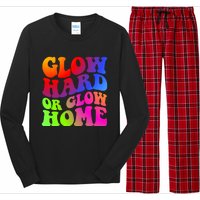 Glow Hard Or Glow Home Retro 70s 80s For Man Woman Long Sleeve Pajama Set