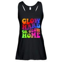 Glow Hard Or Glow Home Retro 70s 80s For Man Woman Ladies Essential Flowy Tank