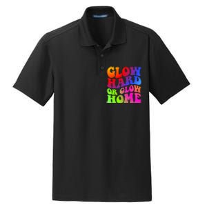 Glow Hard Or Glow Home Retro 70s 80s For Man Woman Dry Zone Grid Polo