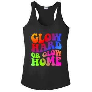 Glow Hard Or Glow Home Retro 70s 80s For Man Woman Ladies PosiCharge Competitor Racerback Tank