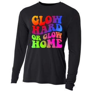 Glow Hard Or Glow Home Retro 70s 80s For Man Woman Cooling Performance Long Sleeve Crew