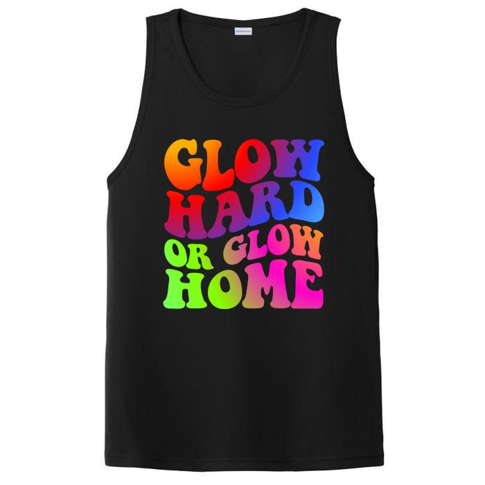 Glow Hard Or Glow Home Retro 70s 80s For Man Woman PosiCharge Competitor Tank