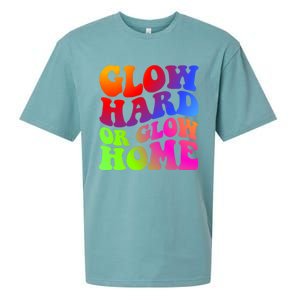 Glow Hard Or Glow Home Retro 70s 80s For Man Woman Sueded Cloud Jersey T-Shirt