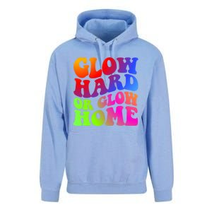 Glow Hard Or Glow Home Retro 70s 80s For Man Woman Unisex Surf Hoodie