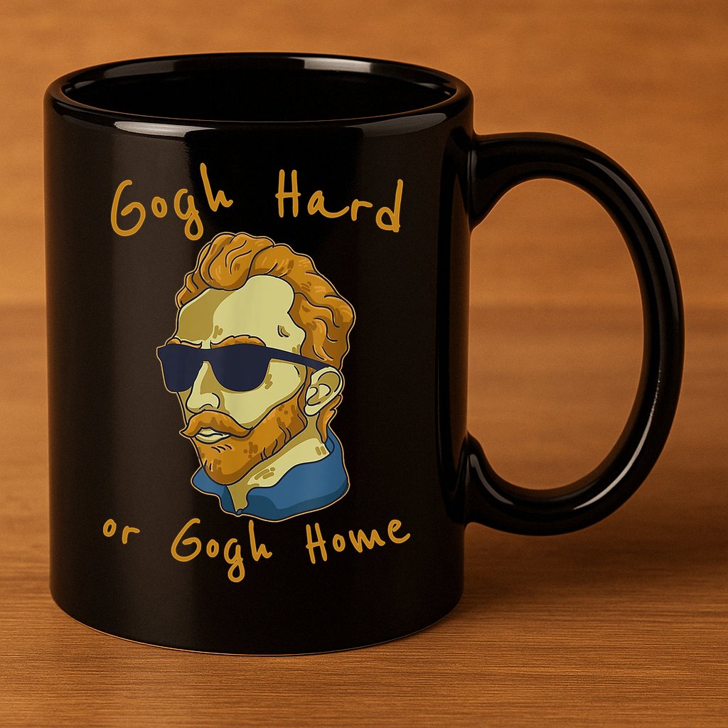 Gogh Hard Or Gogh Home Funny Vincent Van Gogh 11oz C Handle Ceramic Mug