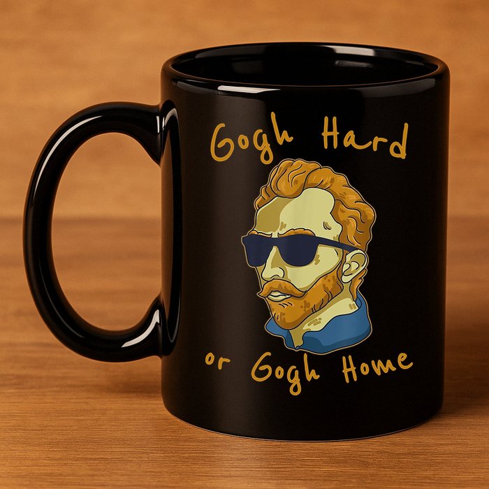 Gogh Hard Or Gogh Home Funny Vincent Van Gogh 11oz C Handle Ceramic Mug