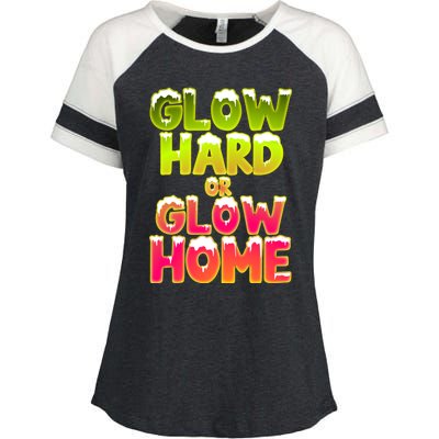 Glow Hard Or Glow Home Enza Ladies Jersey Colorblock Tee