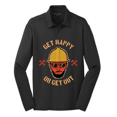 Get Happy Or Get Out Silk Touch Performance Long Sleeve Polo