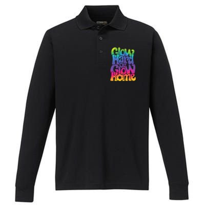 Glow Hard or Glow Home Performance Long Sleeve Polo