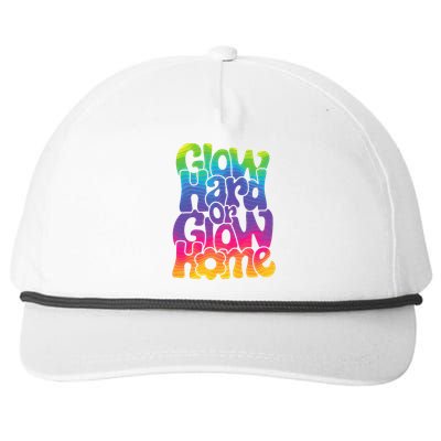 Glow Hard or Glow Home Snapback Five-Panel Rope Hat