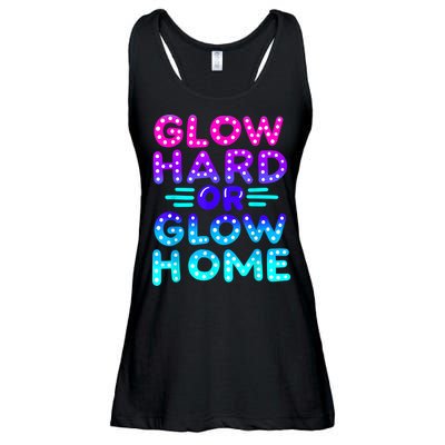Glow Hard Or Glow Home Neon Party Lover Ladies Essential Flowy Tank