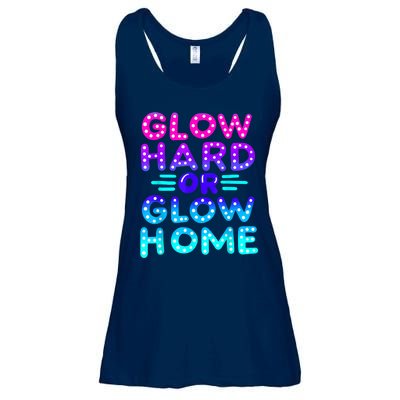 Glow Hard Or Glow Home Neon Party Lover Ladies Essential Flowy Tank