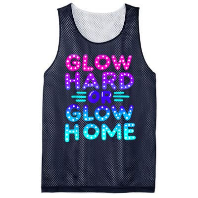 Glow Hard Or Glow Home Neon Party Lover Mesh Reversible Basketball Jersey Tank