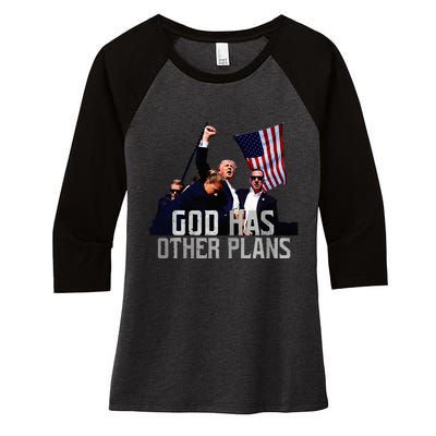 God Has Other Plans Legends Never Die Fight Women's Tri-Blend 3/4-Sleeve Raglan Shirt