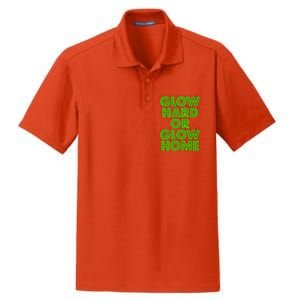 Glow Hard Or Glow Home | 70s 80s Funny Glow Dry Zone Grid Polo