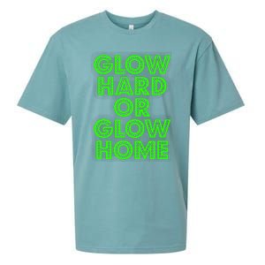 Glow Hard Or Glow Home | 70s 80s Funny Glow Sueded Cloud Jersey T-Shirt