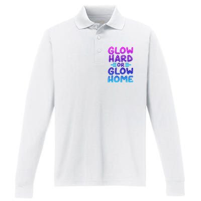 Glow Hard Or Glow Home Party Performance Long Sleeve Polo