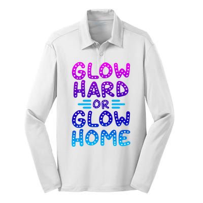 Glow Hard Or Glow Home Party Silk Touch Performance Long Sleeve Polo