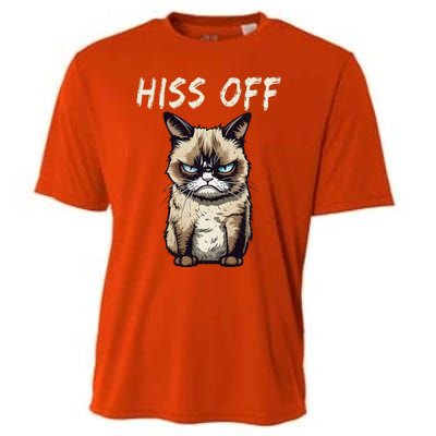 Grumpy Hiss Off Cat Meow Cat Cooling Performance Crew T-Shirt