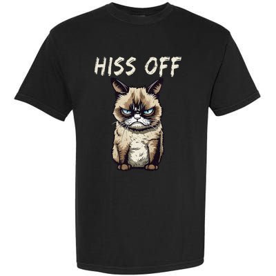 Grumpy Hiss Off Cat Meow Cat Garment-Dyed Heavyweight T-Shirt