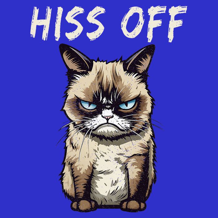 Grumpy Hiss Off Cat Meow Cat Full-Length Apron With Pockets