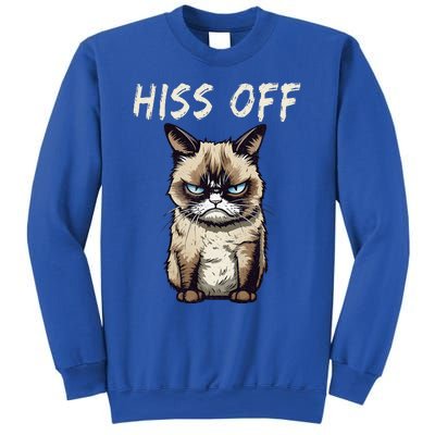 Grumpy Hiss Off Cat Meow Cat Sweatshirt