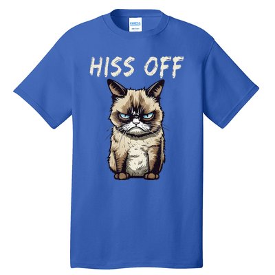 Grumpy Hiss Off Cat Meow Cat Tall T-Shirt