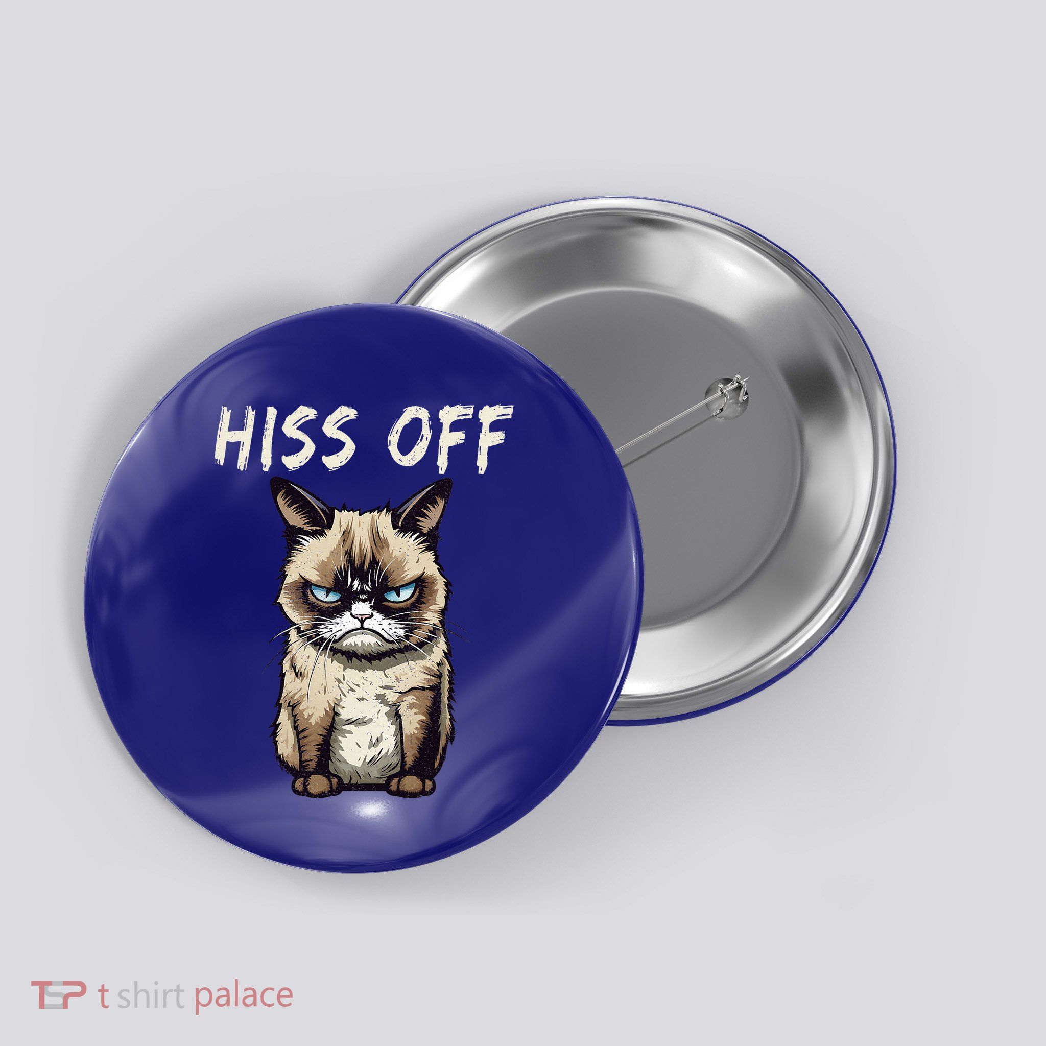 Grumpy Hiss Off Cat Meow Cat Button