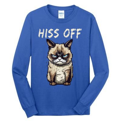 Grumpy Hiss Off Cat Meow Cat Tall Long Sleeve T-Shirt