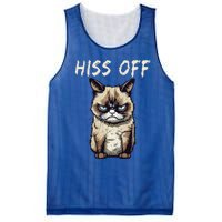 Grumpy Hiss Off Cat Meow Cat Mesh Reversible Basketball Jersey Tank