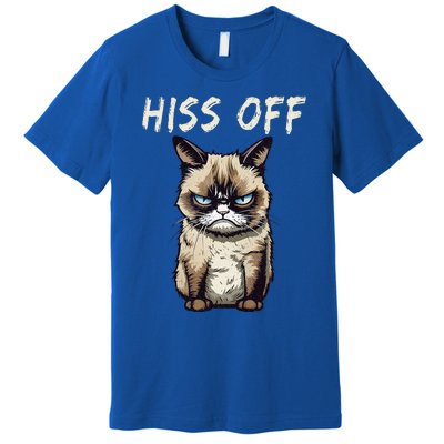 Grumpy Hiss Off Cat Meow Cat Premium T-Shirt