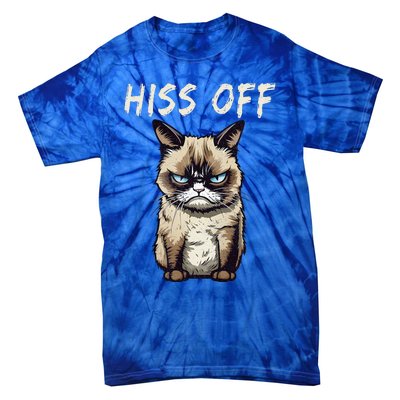 Grumpy Hiss Off Cat Meow Cat Tie-Dye T-Shirt